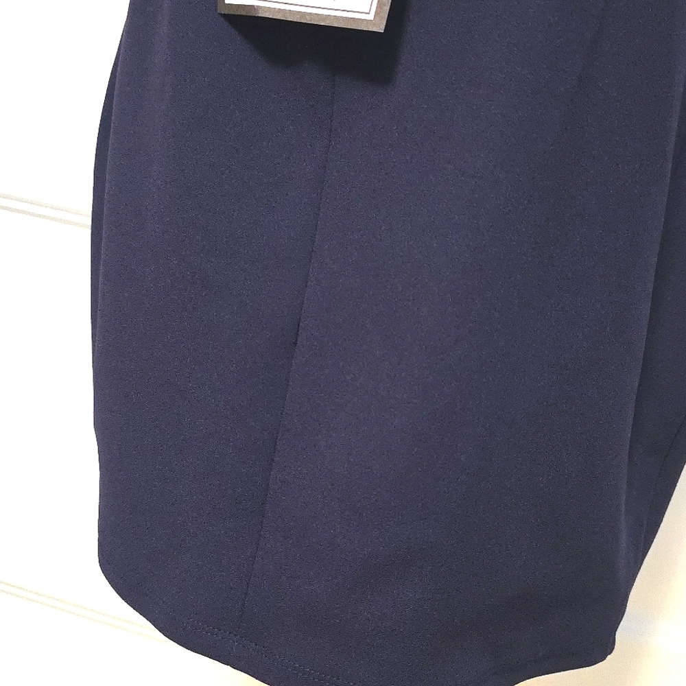 BCX Blue and Silver Asymmetrical Bodycon Cocktail Dress - Picture 6 of 6